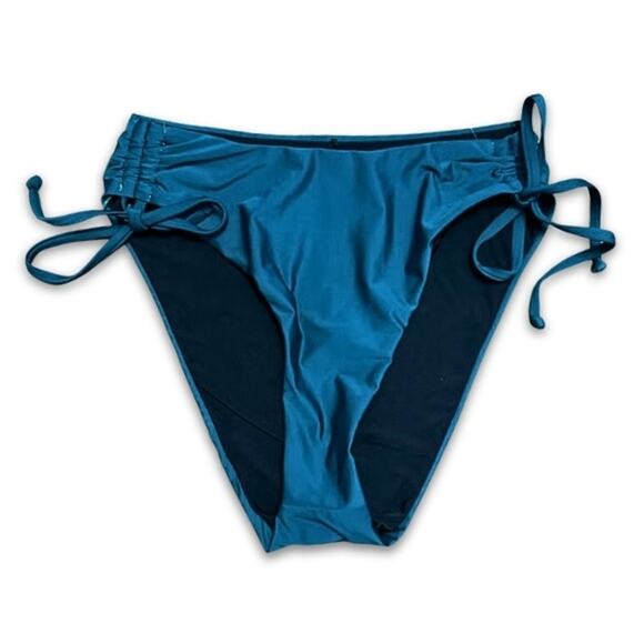 VYB Bikini Bottom Side Cinched Details Comfortable Solid Blue Women's S/M NWOT - Picture 1 of 7